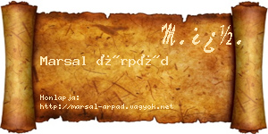 Marsal Árpád névjegykártya