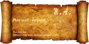 Marsal Árpád névjegykártya